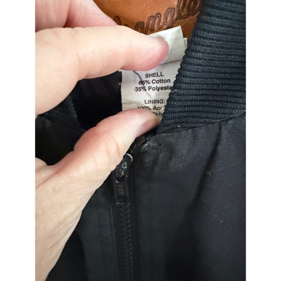 Vintage 90's Wrangler Mens Southwestern Aztec Bomber Jacket MED Black Geometric - Picture 4 of 7